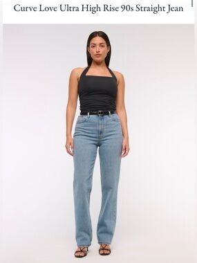 Abercrombie & Fitch Light Blue High-Rise Straight Jeans